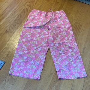 Lilly‎ Pulitzer Happy Hippo Cotton Drawstring Capri Pants size S white label